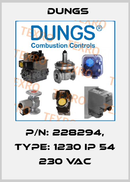 P/N: 228294, Type: 1230 IP 54 230 VAC Dungs