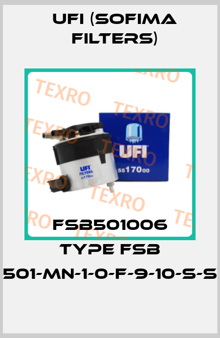 FSB501006 Type FSB 501-MN-1-0-F-9-10-S-S Ufi (SOFIMA FILTERS)