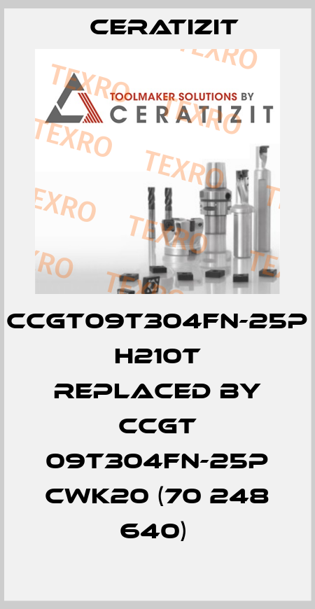 CCGT09T304FN-25P H210T REPLACED BY CCGT 09T304FN-25P CWK20 (70 248 640)  Ceratizit