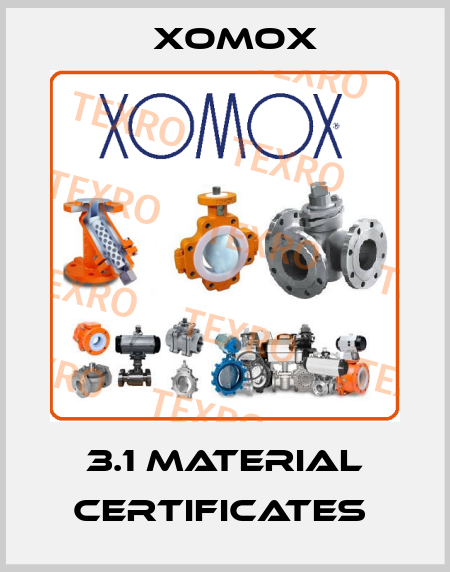 3.1 MATERIAL CERTIFICATES  Xomox