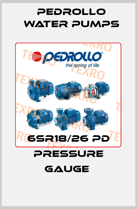 6SR18/26 PD pressure gauge  Pedrollo Water Pumps
