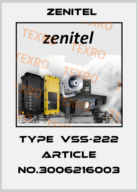 type  VSS-222 Article No.3006216003 Zenitel