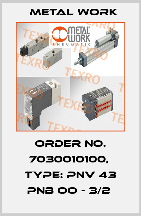 Order No. 7030010100,  Type: PNV 43 PNB OO - 3/2  Metal Work