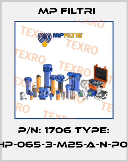 P/N: 1706 Type: HP-065-3-M25-A-N-P01 MP Filtri