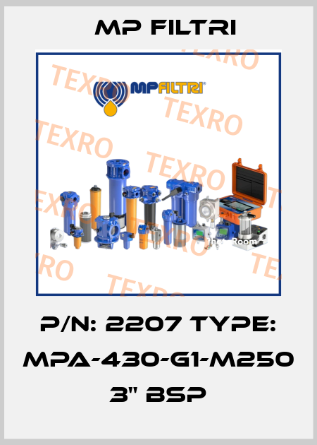 P/N: 2207 Type: MPA-430-G1-M250   3" BSP MP Filtri