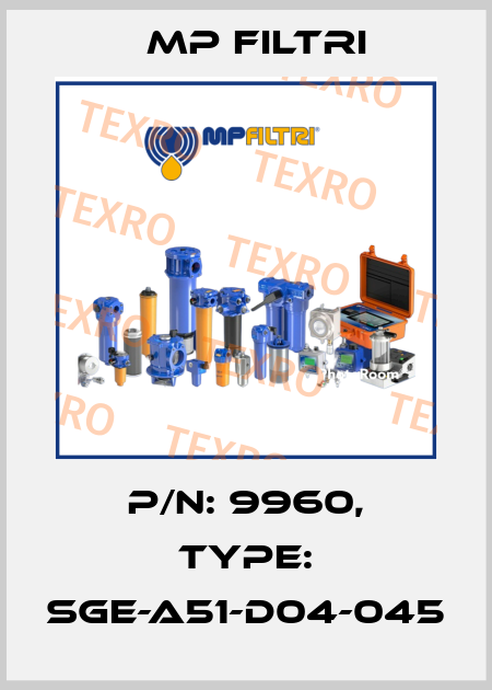 P/N: 9960, Type: SGE-A51-D04-045 MP Filtri