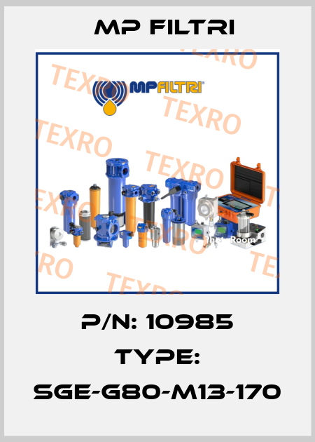 P/N: 10985 Type: SGE-G80-M13-170 MP Filtri