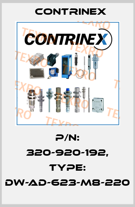 p/n: 320-920-192, Type: DW-AD-623-M8-220 Contrinex