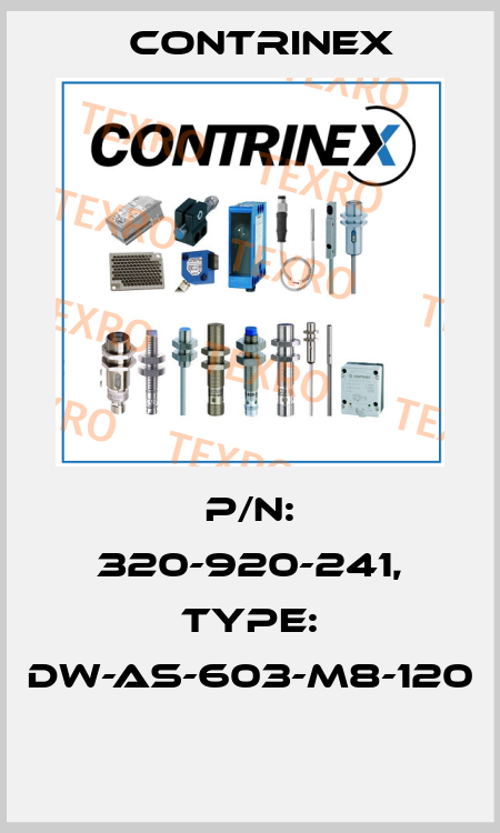 P/N: 320-920-241, Type: DW-AS-603-M8-120  Contrinex