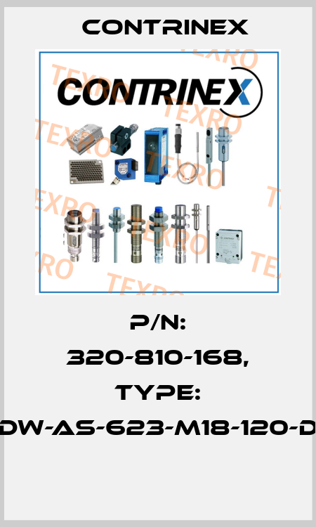 P/N: 320-810-168, Type: DW-AS-623-M18-120-D  Contrinex