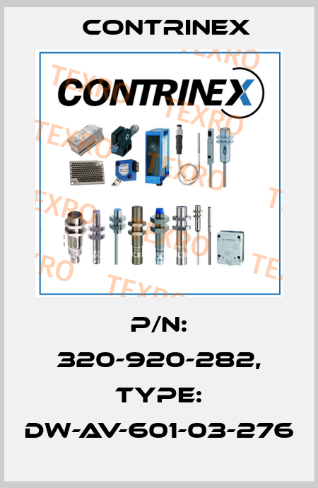 p/n: 320-920-282, Type: DW-AV-601-03-276 Contrinex