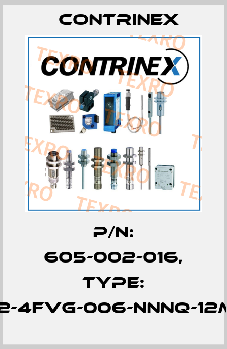 p/n: 605-002-016, Type: S12-4FVG-006-NNNQ-12MG Contrinex