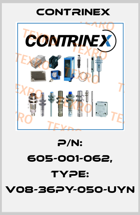 p/n: 605-001-062, Type: V08-36PY-050-UYN Contrinex