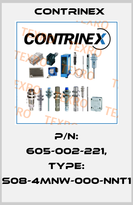 p/n: 605-002-221, Type: S08-4MNW-000-NNT1 Contrinex