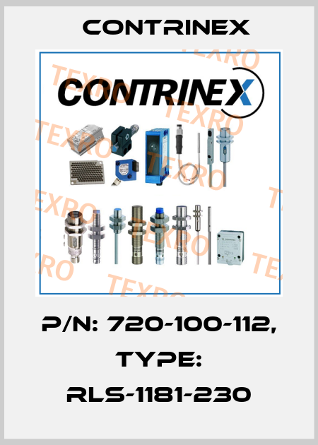 p/n: 720-100-112, Type: RLS-1181-230 Contrinex