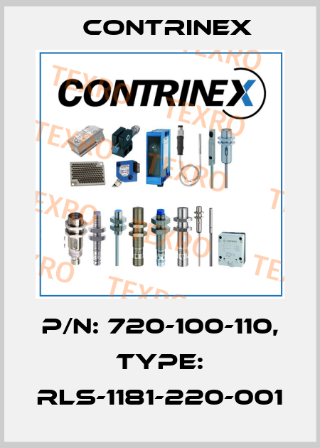 p/n: 720-100-110, Type: RLS-1181-220-001 Contrinex