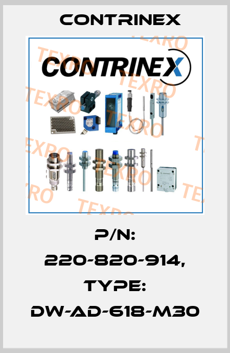 p/n: 220-820-914, Type: DW-AD-618-M30 Contrinex