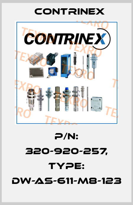 p/n: 320-920-257, Type: DW-AS-611-M8-123 Contrinex
