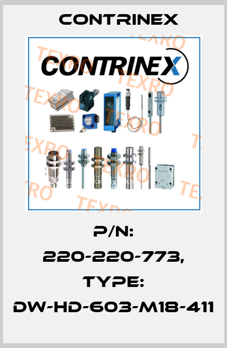 p/n: 220-220-773, Type: DW-HD-603-M18-411 Contrinex