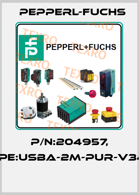P/N:204957, Type:USBA-2M-PUR-V34-G  Pepperl-Fuchs