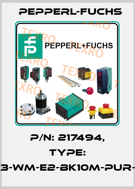 p/n: 217494, Type: V3-WM-E2-BK10M-PUR-U Pepperl-Fuchs