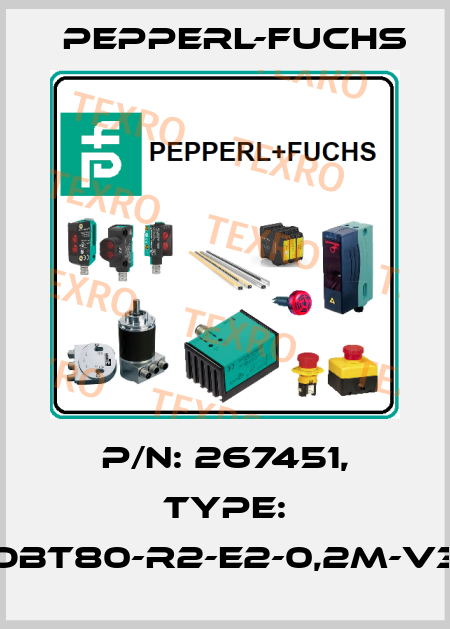 p/n: 267451, Type: OBT80-R2-E2-0,2M-V3 Pepperl-Fuchs