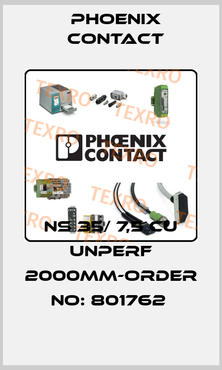 NS 35/ 7,5 CU UNPERF 2000MM-ORDER NO: 801762  Phoenix Contact