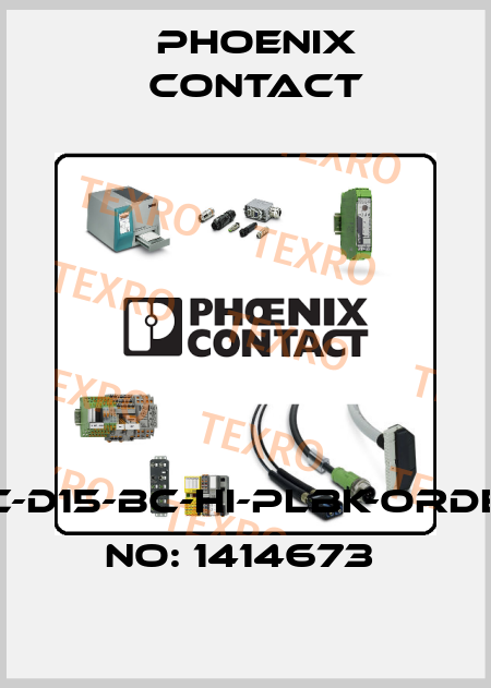HC-D15-BC-HI-PLBK-ORDER NO: 1414673  Phoenix Contact