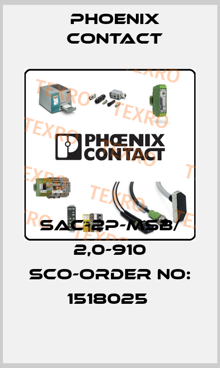 SAC-2P-MSB/ 2,0-910 SCO-ORDER NO: 1518025  Phoenix Contact