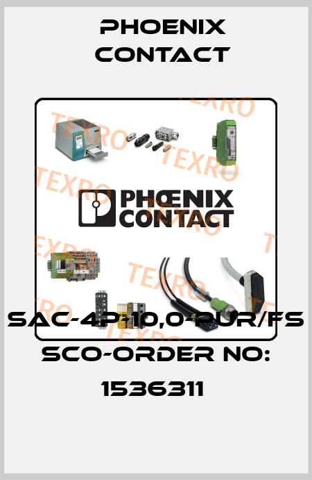 SAC-4P-10,0-PUR/FS SCO-ORDER NO: 1536311  Phoenix Contact