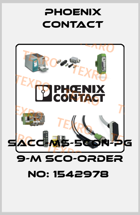 SACC-MS-5CON-PG 9-M SCO-ORDER NO: 1542978  Phoenix Contact