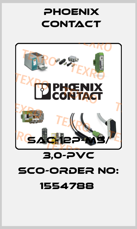 SAC-12P-MS/ 3,0-PVC SCO-ORDER NO: 1554788  Phoenix Contact