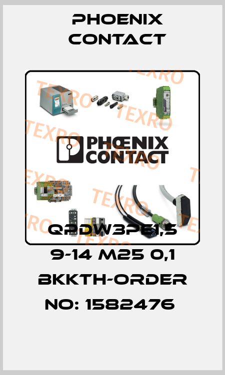 QPDW3PE1,5 9-14 M25 0,1 BKKTH-ORDER NO: 1582476  Phoenix Contact