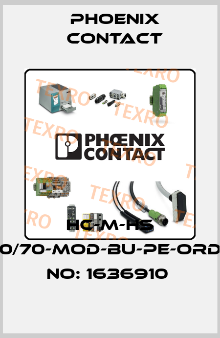 HC-M-HS 200/70-MOD-BU-PE-ORDER NO: 1636910  Phoenix Contact