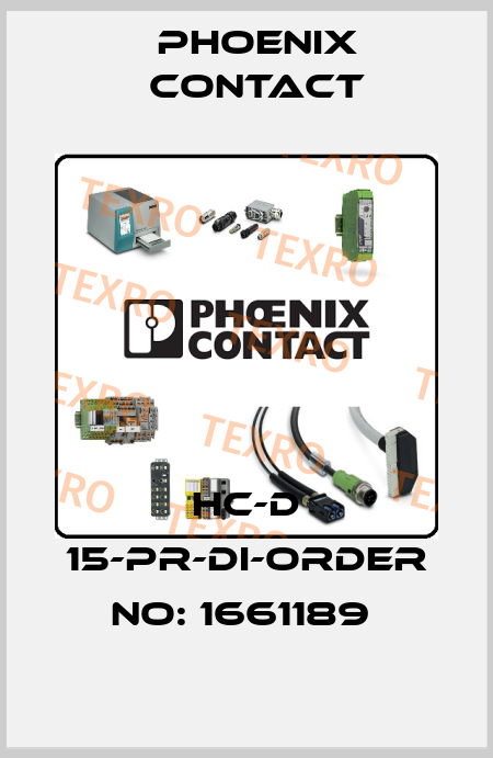 HC-D 15-PR-DI-ORDER NO: 1661189  Phoenix Contact