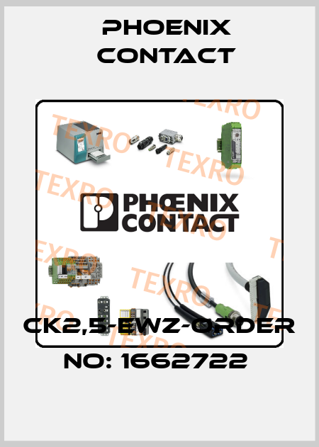 CK2,5-EWZ-ORDER NO: 1662722  Phoenix Contact