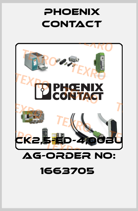 CK2,5-ED-4,00BU AG-ORDER NO: 1663705  Phoenix Contact