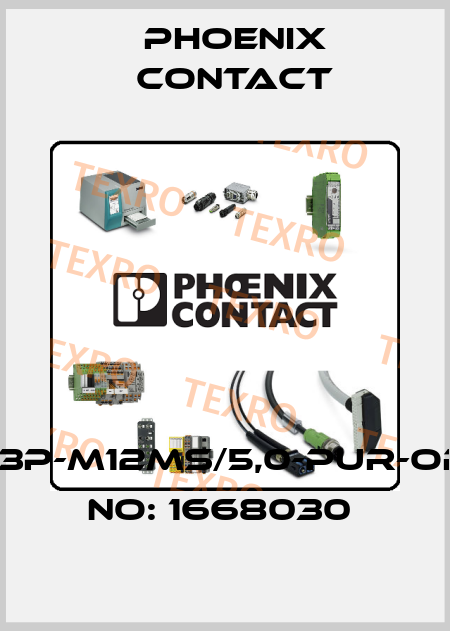 SAC-3P-M12MS/5,0-PUR-ORDER NO: 1668030  Phoenix Contact