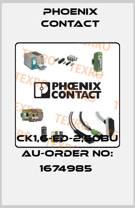 CK1,6-ED-2,50BU AU-ORDER NO: 1674985  Phoenix Contact