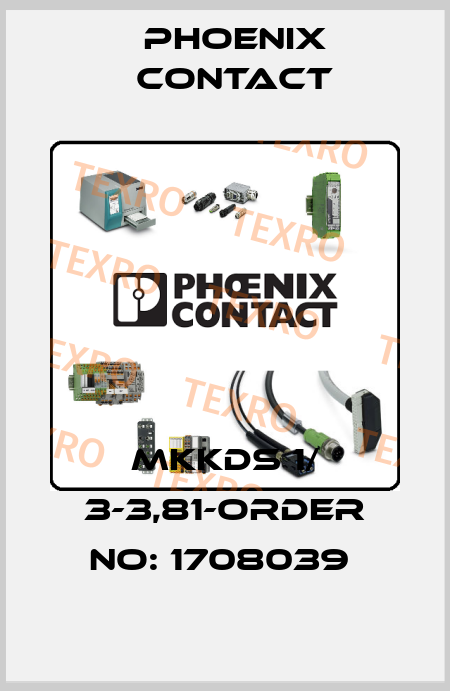MKKDS 1/ 3-3,81-ORDER NO: 1708039  Phoenix Contact