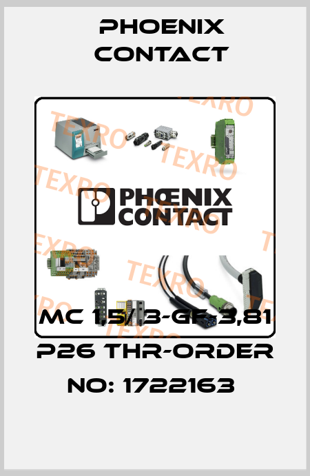 MC 1,5/ 3-GF-3,81 P26 THR-ORDER NO: 1722163  Phoenix Contact