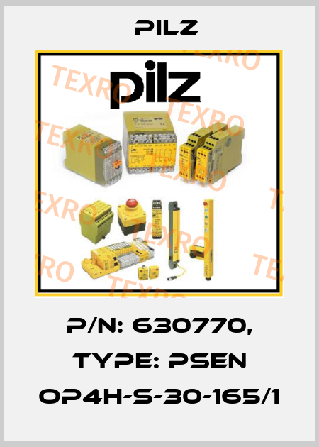 p/n: 630770, Type: PSEN op4H-s-30-165/1 Pilz