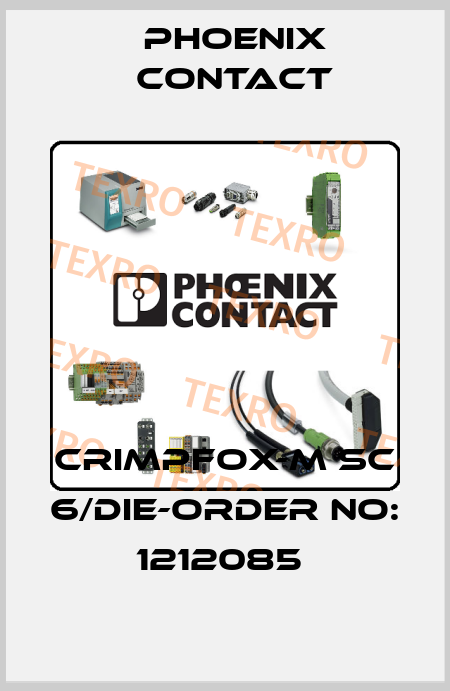 CRIMPFOX-M SC 6/DIE-ORDER NO: 1212085  Phoenix Contact