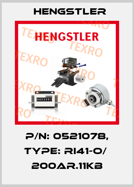 p/n: 0521078, Type: RI41-O/  200AR.11KB Hengstler