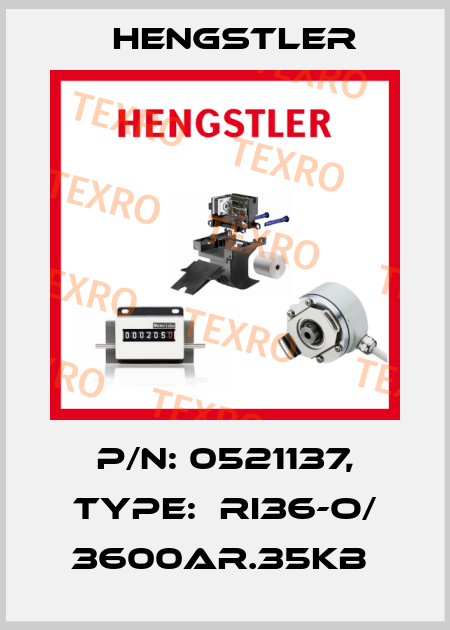 P/N: 0521137, Type:  RI36-O/ 3600AR.35KB  Hengstler