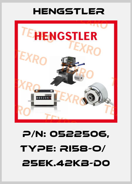 p/n: 0522506, Type: RI58-O/   25EK.42KB-D0 Hengstler