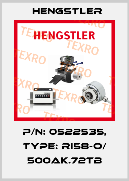 p/n: 0522535, Type: RI58-O/ 500AK.72TB Hengstler