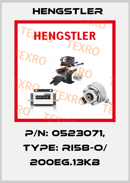 p/n: 0523071, Type: RI58-O/ 200EG.13KB Hengstler