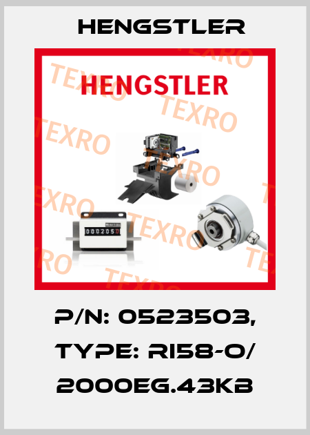 p/n: 0523503, Type: RI58-O/ 2000EG.43KB Hengstler