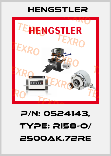 p/n: 0524143, Type: RI58-O/ 2500AK.72RE Hengstler